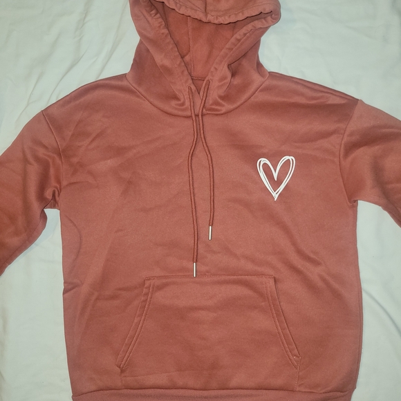 Rust Hoodie with Heart Design - Picture 1 of 1